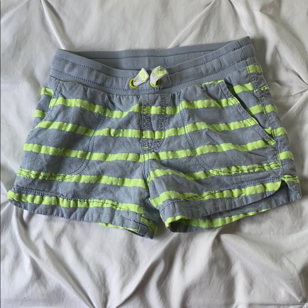 Neon & gray striped shorts